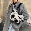 Plush Crossbody Bag Women Winter Fashion Shoulder Fluffy Animal Pattern Handbags