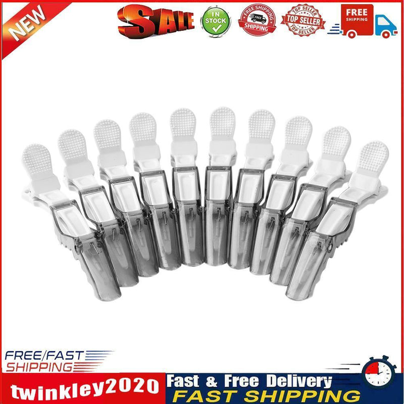 10pcs Plastic Salon Hair Clip Set Hairdressing Crocodile Hair Grip (Black) Newly