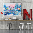 Four Seasons Frameless Picture Oil Paint By Numbers Hand Painted Picture Kit
