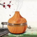 USB 300ml Humidifier Purifier Wood Grain LED Essential Oil Diffuser