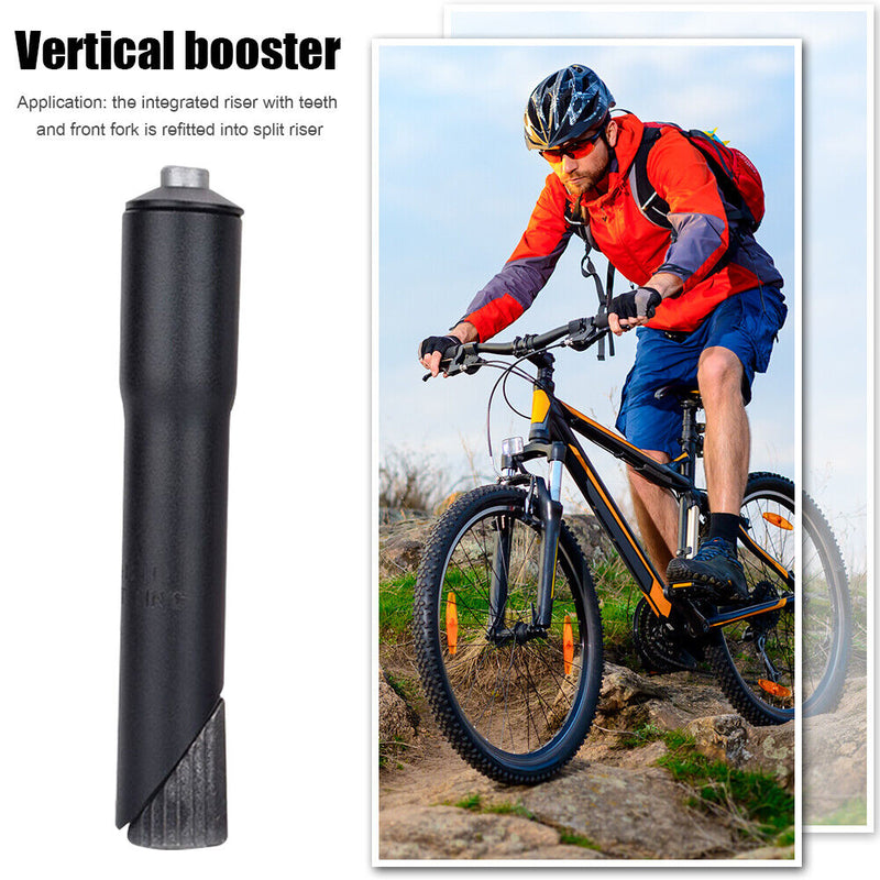 Bicycle Fork Stem Riser Rise Extender Handlebar Stem Adaptor (Black 25.4mm)