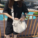 Soft Canvas Shoulder Crossbody Bag Large Capacity Casual Handbags (Black)
