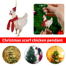 Chicken with Scarf Chicken Family Sign Christmas Tree Hanging Pendant (02)