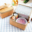 Woven Cooler Bags Waterproof Wicker Picnic Basket Rattan Bag Lid and Handle