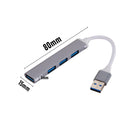 5Gbps USB HUB Extender 4 Port Multi USB 3.0 USB 2.0 Splitter Adapter (Grey)