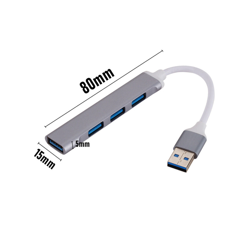5Gbps USB HUB Extender 4 Port Multi USB 3.0 USB 2.0 Splitter Adapter (Grey)