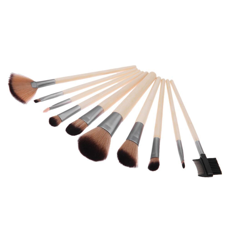 Gowind6 10-Piece Makeup Brush Set with Bamboo Handle for Eyeshadow, Eyelashes,