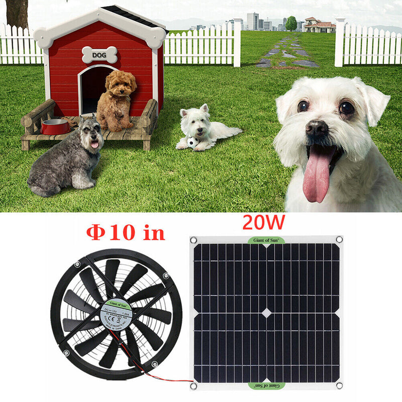 20W 12V Exhaust Fan Outdoor Chicken House Mini Solar Panel Ventilator Fan