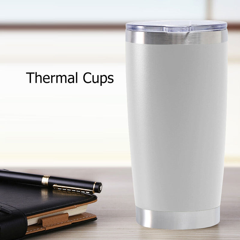 Thermal Car Mug Cup Stainless Coffee Vacuum Insulated Water Bottle (White) Newly