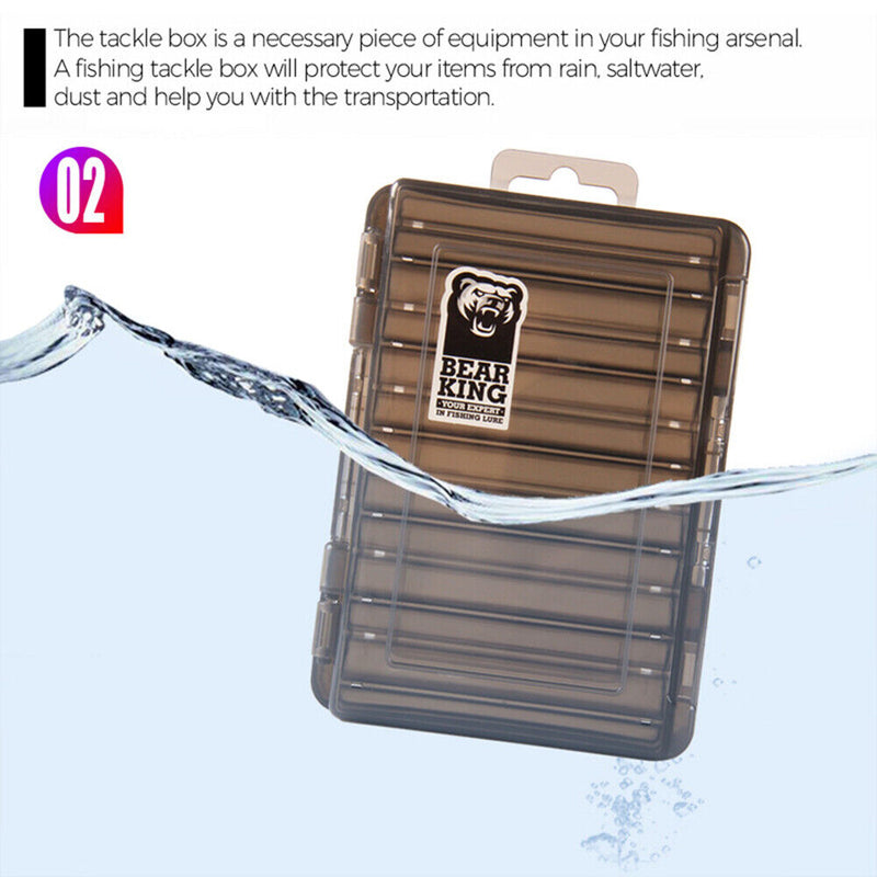 Double-Sided Fishing Bait Hook Storage Box Case Transparent Fishing Accessories