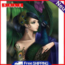 40x50cm Frameless Peacock Woman DIY Oil Paint By Numbers Picture Home Decor