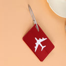 Metal Luggage Tag Aluminum Alloy Air Plane Travel Suitcase Label(Red)