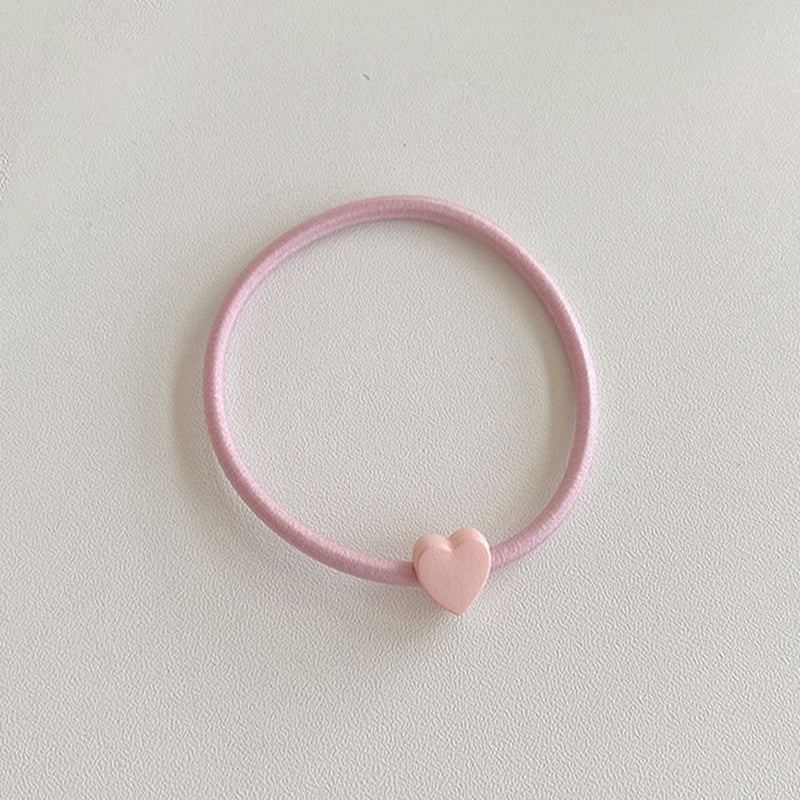 Elastic Band Women Girls Hair Rope Ponytail Holders Candy Color Heart Hair Tie