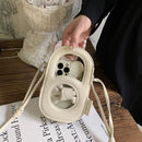 Fashion Clear Hollow Shoulder Bags Women PU Leather Messenger Bag Phone Wallet