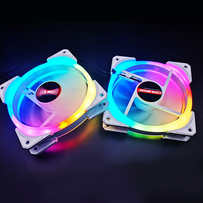 COOLMOON 12cm Cooling Fan 4Pin PWM 5V 3Pin ARGB Computer PC Cooler Radiator