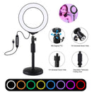 Light Kit RGBW LED Selfie Ring Light Desktop Stand Holder For YouTube Tik Tok