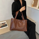Women Solid Color Shoulder Bags Lady PU Leather Casual Travel Totes Handbags