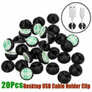 20X Cable Clips Tidy Cord Lead Desk Organiser USB Charger Holder SelfAdhesive