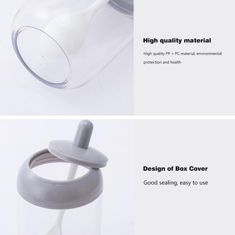 Plastic Spice Salt Pepper Seasoning Bottle Condiment Jar Kitchen Tools w/Spoon