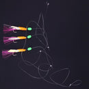 3Pcs Saltwater Hairy Hook Rigging for Herring Fishing Skin Tinsel Feathers