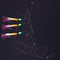3Pcs Saltwater Hairy Hook Rigging for Herring Fishing Skin Tinsel Feathers