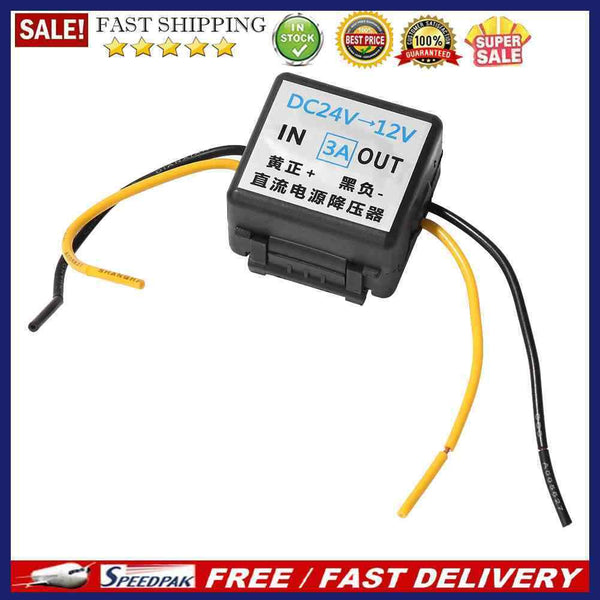 24V DC to 12V DC 3A Step Down Buck Power Converter for Car Auto Bus Truck Boat