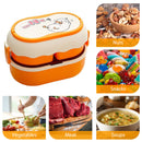 Double Layer Dinnerware Large Capacity Food Storage Container Cartoon for School
