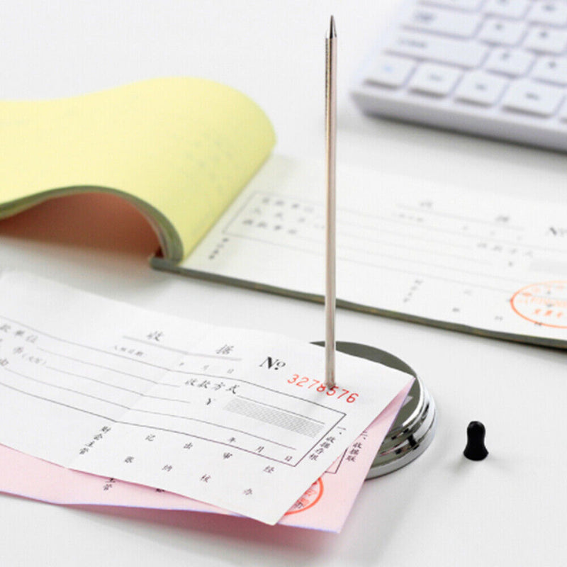 2Pcs Safe Memo Holder Spike Stick Receipt Note Paper Order Office Desk Holders