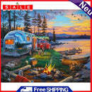 50x40cm Lake Scenery Frameless Picture Oil Paint By Numbers Hand Painted Picture