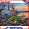 50x40cm Lake Scenery Frameless Picture Oil Paint By Numbers Hand Painted Picture