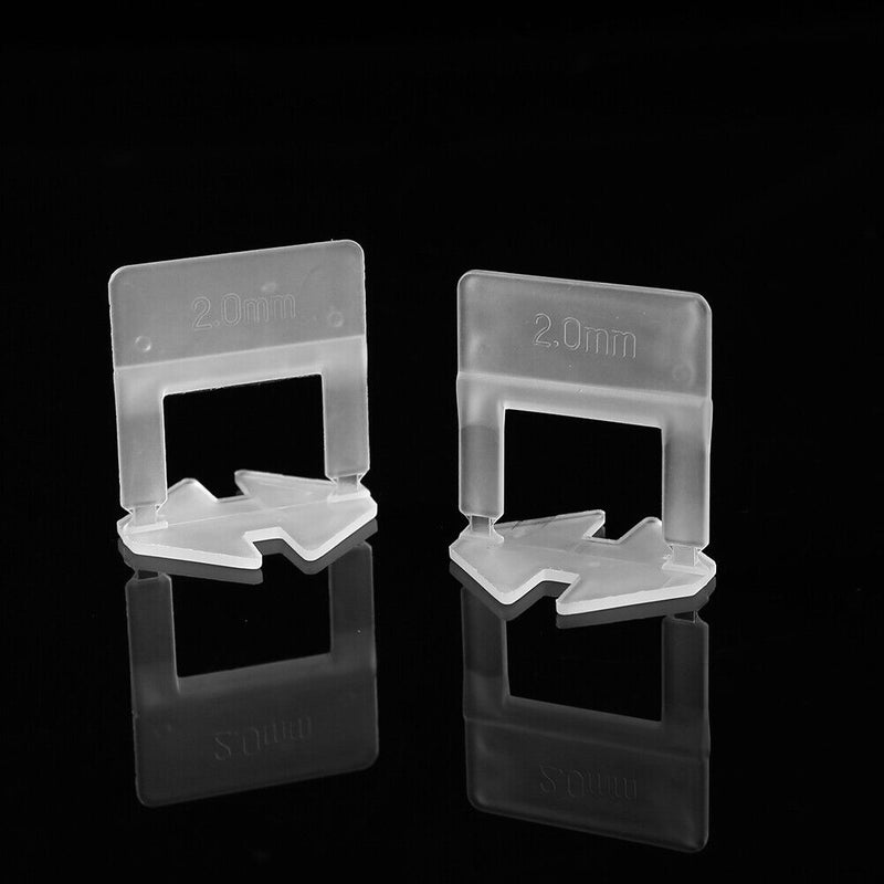 100pcs Plastic Ceramic Leveling System Wedges Clips Flooring Tools (2.0mm) Newly