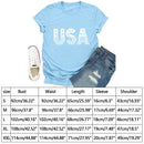 Independence Day Print USA Letter Tea T-Shirt (Light Blue XXL)