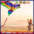 Rainbow Color Flying Parrot Kite with String Handle for Family Fun Outdoor Toys
