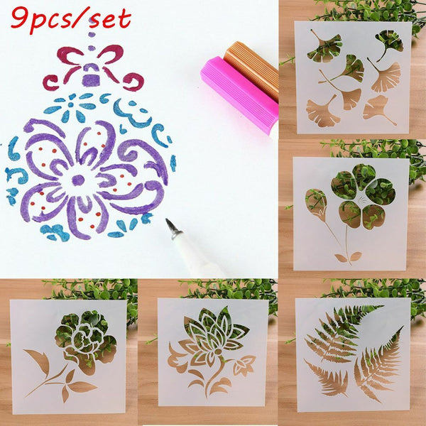 DIY Craft Scrapbooking Embossing Template Flower Pattern Layering Stencils