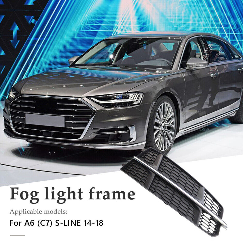 For A6 (C7) S-LINE Fog Light Grid Car Outdoor Replace Lamp Frame Cover