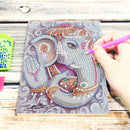 DIY Elephant Special Shaped Diamond Painting 50 Page A5 Sketchbook Painting