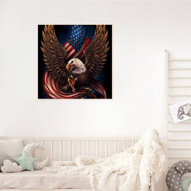 Eagle Flag Frameless DIY Oil Paint by Numbers Hand Painted Artistic Craft