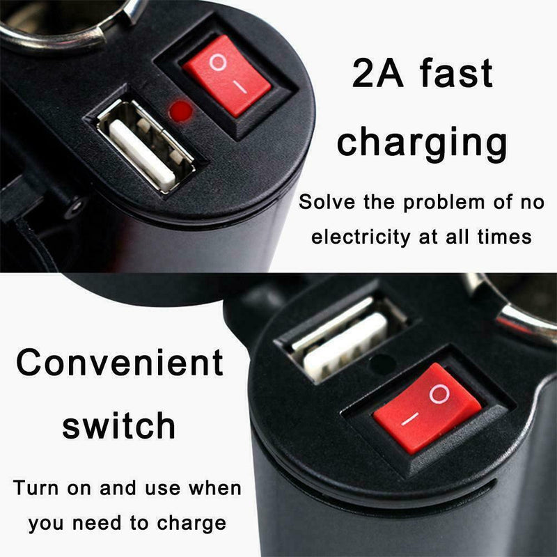 Universal 12V For Motorcycle USB Charger Phone Power Socket Outlet Best D6N3