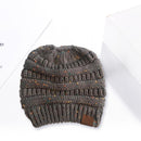 Colorful Knitted Hat Women Girls Autumn Winter Warm Beanie Cap (Dark Gray)