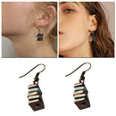 Stack of Books Earrings Stud Drop Dangle Hook Women Book Pendant Multicolo best