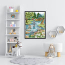 2 Beaches DIY Full Embroidery Waterfront Garden Printed Cross Stitch Kit Craft
