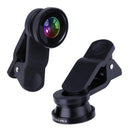 Clip 3-in-1 180 Fish-Eye Lens+Wide Angle Lens+Macro Lens Black Newly