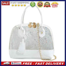 Clear Tote Crossbody Bag PVC Women Printed Star Shell Chain Shoulder Handbags