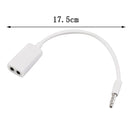 White Earphone Headphone Double Cord Adapter Y Splitter Cable Audio Cable