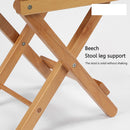 Wood Chair Portable Foldable Outdoor Camping Fishing BBQ Bench Stool (Log)