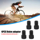 4x Presta to US Bike Tire Valve Adaptor Converter Aluminum Adapter (Black) Newly