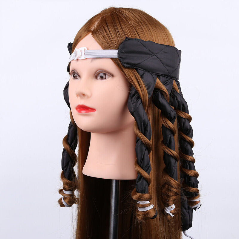 Heatless Spiral Curlers Sleeping Headband Hair Curler Hair Styling (Black) Newly