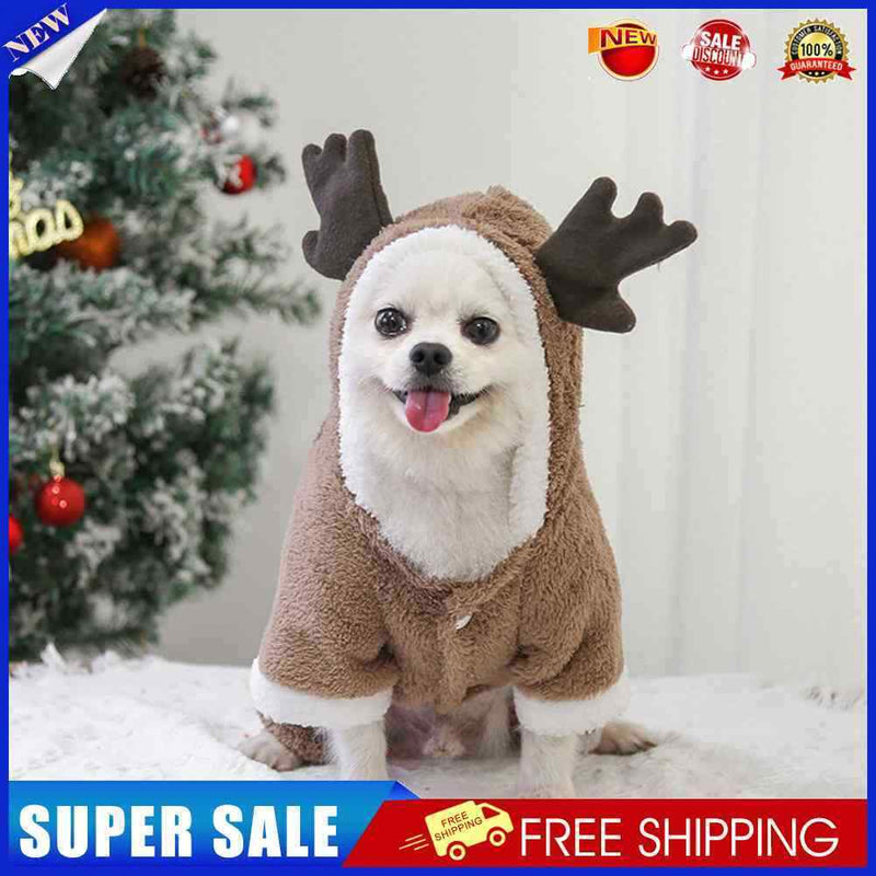 #A Christmas Decoration Warm Cat Clothes Cartoon Dogs Hoodies Not Fade Pet Suppl