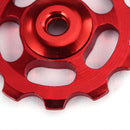 Bicycle Rear Derailleur Wheel Ceramic CNC Road Bike Guide Roller (Red) Newly