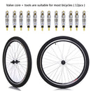 2/6/12pcs Replacement Brass Presta Valve Cores + Remover for Mountain Road